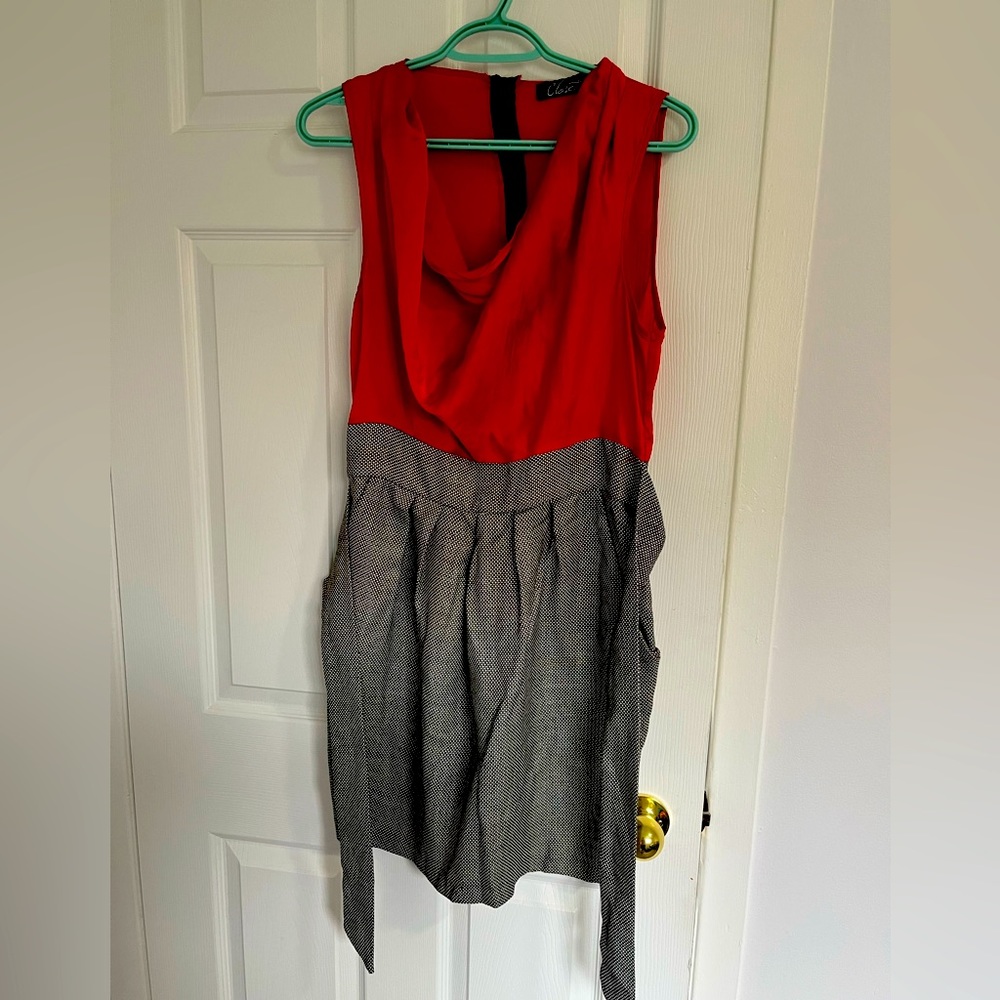 Red cowl neck dress size12